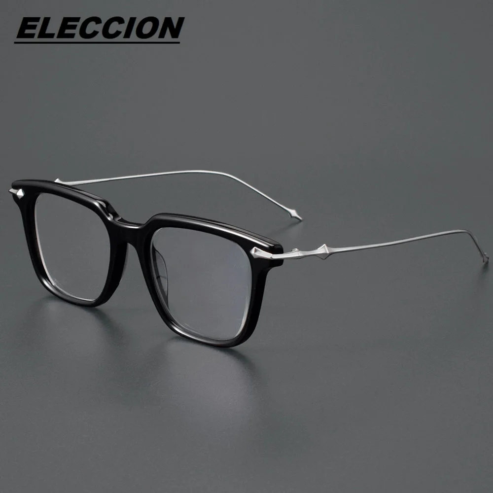 2024 New Acetate Titanium Optical Prescription Glasses Frame Women and Men Square Anti Blue Light Eyeglasses Sun glasses ZY-Ego