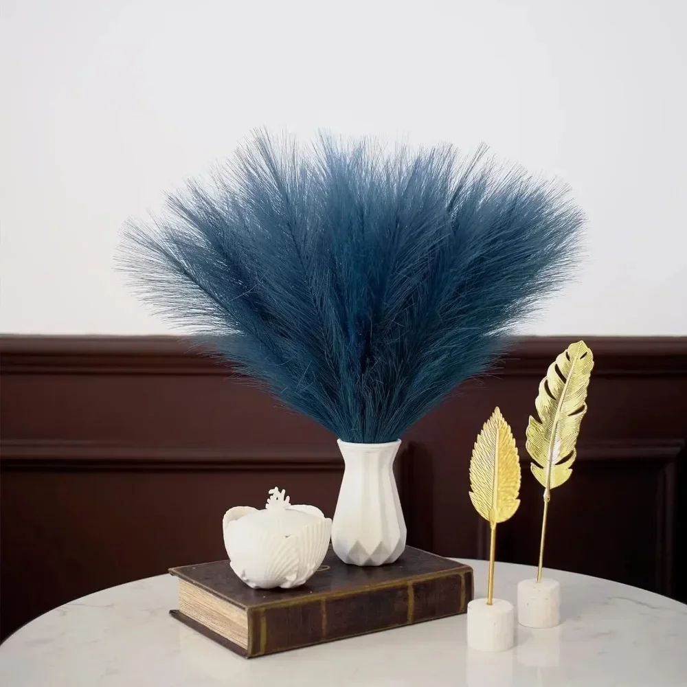 10 Pcs Artificial Pampas Grass Plant,Faux Dried Pampas Grass Stems Fake Flower Fluffy Reed Bouquet Reed Grass Decor