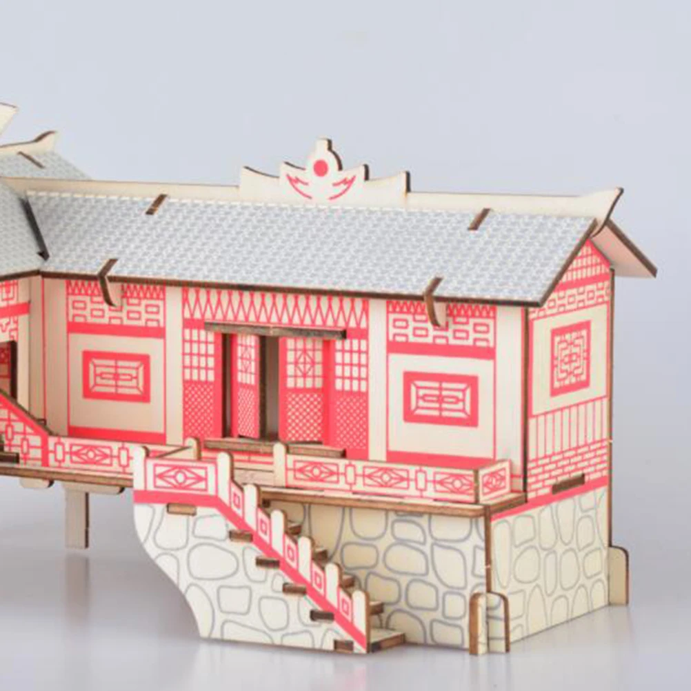 

Wooden Puzzle Houses On Stilts 3D Diy Kit For Kids Educational Building Brain Teaser Puzzle Game Developmental Learning