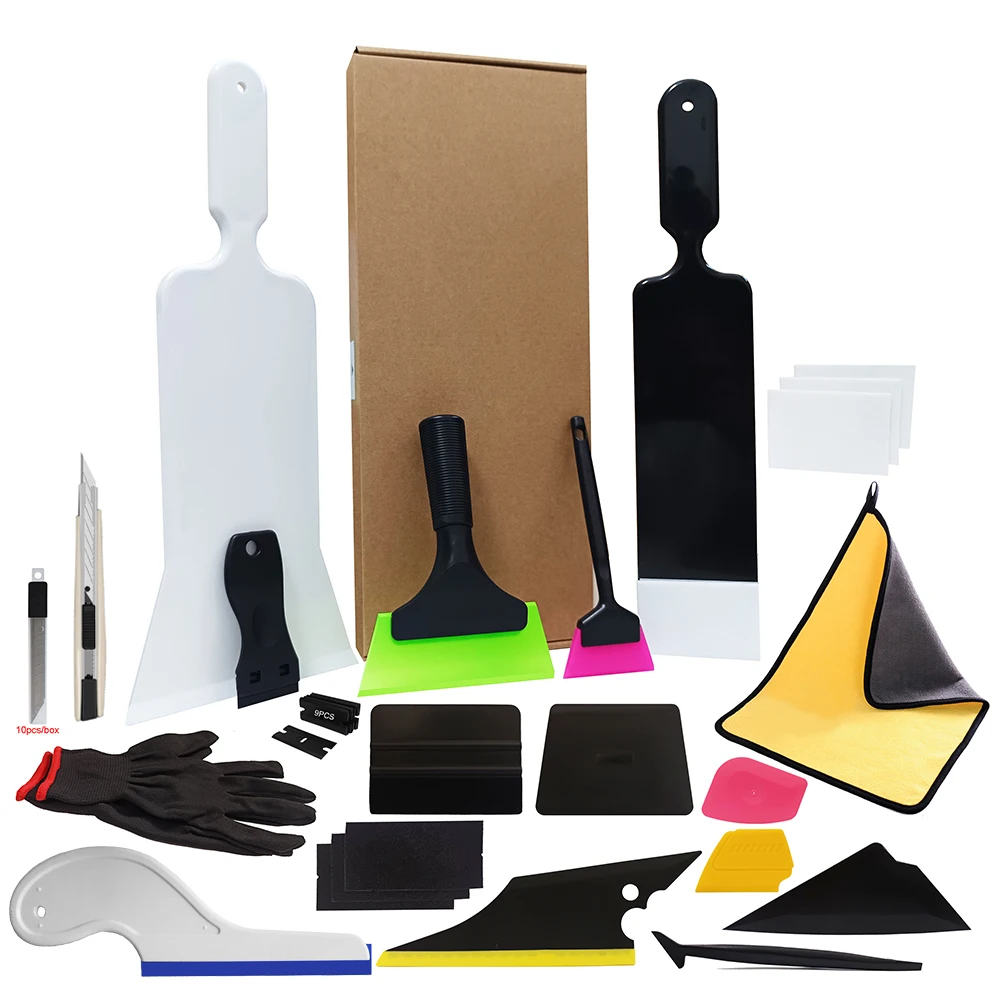 Vinyl Wrapping Film Installation Tool Window Tint Kit for Car Tinting Windshield Back Window Squeegee Bulldozer Scrubber Paddle