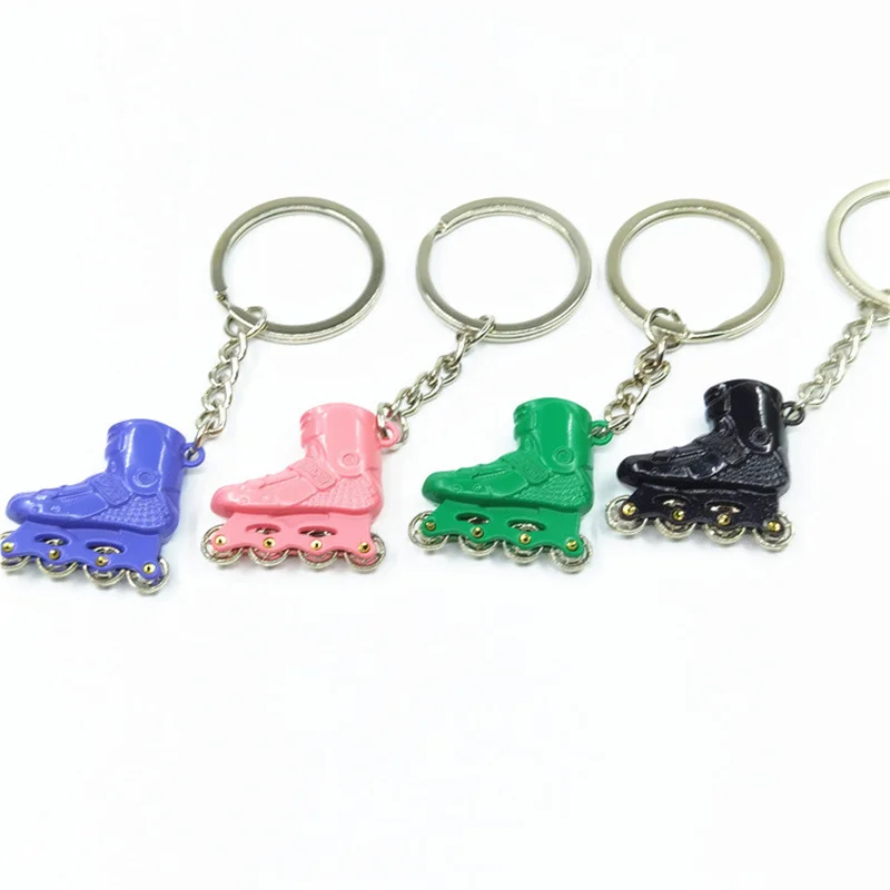 Simulación de moda Mini patines patinaje sobre ruedas llavero pista de hielo promoción regalo regalos de fiesta parejas llaveros bolso colgante