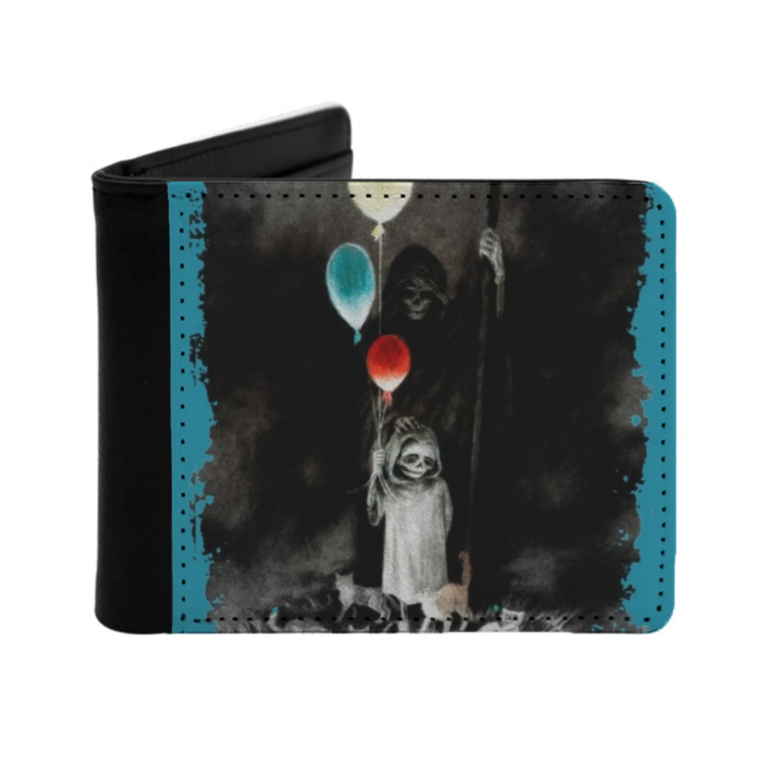 Belaya And Cats New Men's Wallet Short Fashion Pu Leather Wallet Multi Card Wallet Death Life Light Darkness Artist Landscape