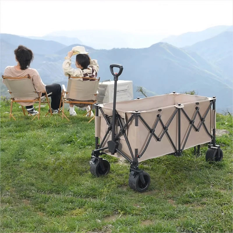 

High Quality customized 260L Camping Cart Trail Collapsible Folding Beach Wagon for Outdoor Garden Beach