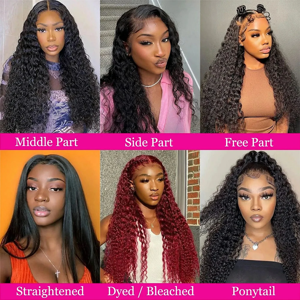 30 32 38 Inch Deep Wave Human Hair Wig 13x4 13x6 Lace Frontal Wig Brazilian 5x5 4X6 Lace Closure Glueless Curly Human Hair Wigs