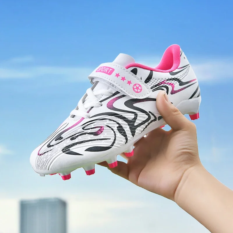 Kids Shoes Children's Sports Shoes Untied Football Shoes Anti Slip Artificial Field Soccer Training Sports Zapatilla Para Niñas