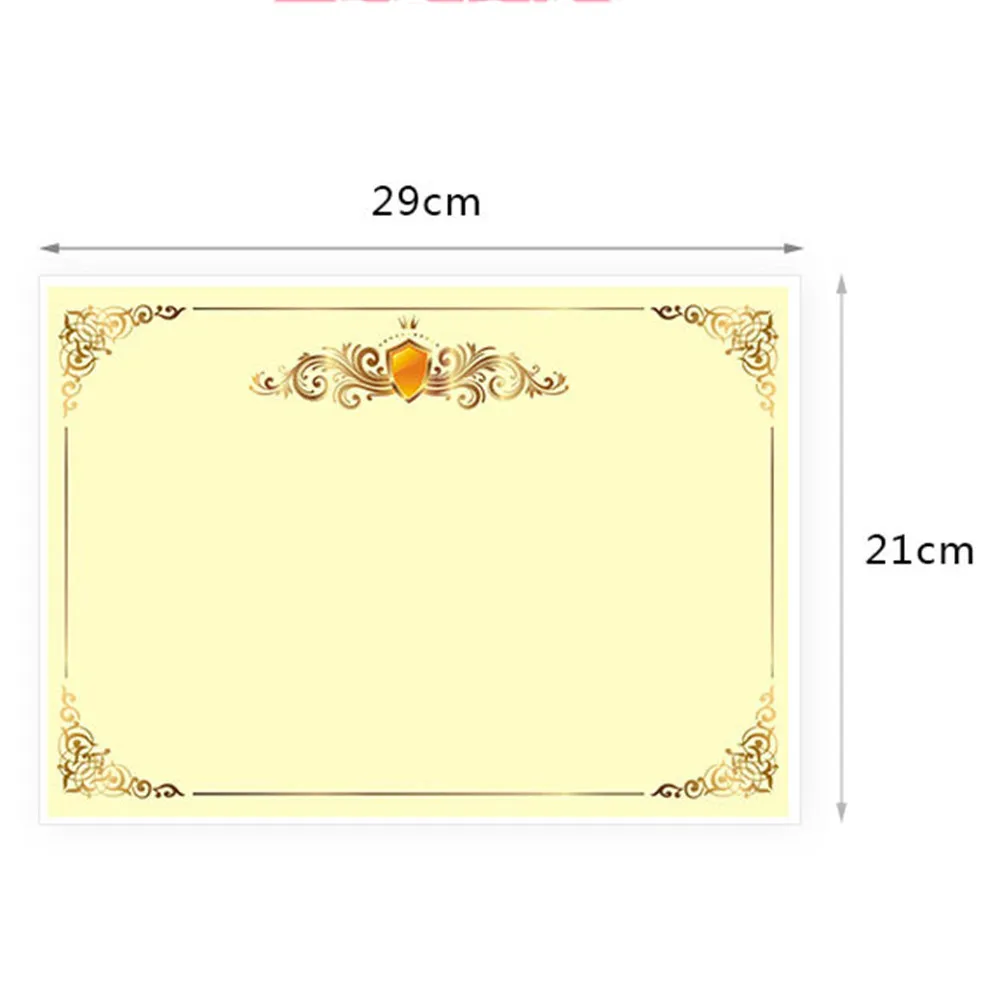 100Pcs Certificate Award Paper For Graduation Ceremony Certificate Design A4 21x29cm Blank Gold Border Compatible