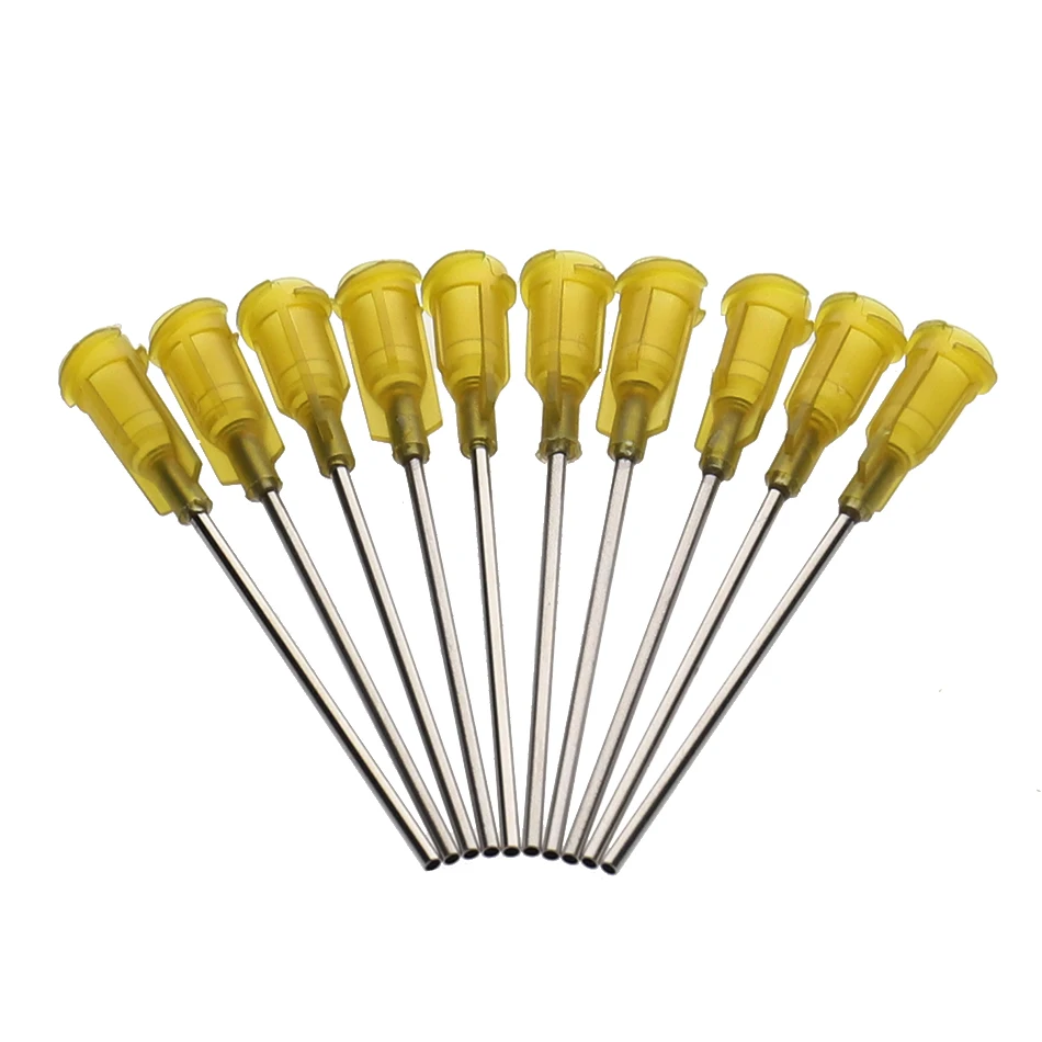 100pcs/lot 14G 55mm Precision passivated S.S. Dispense Tip with PP Safetylok hub, glue dispenser needles