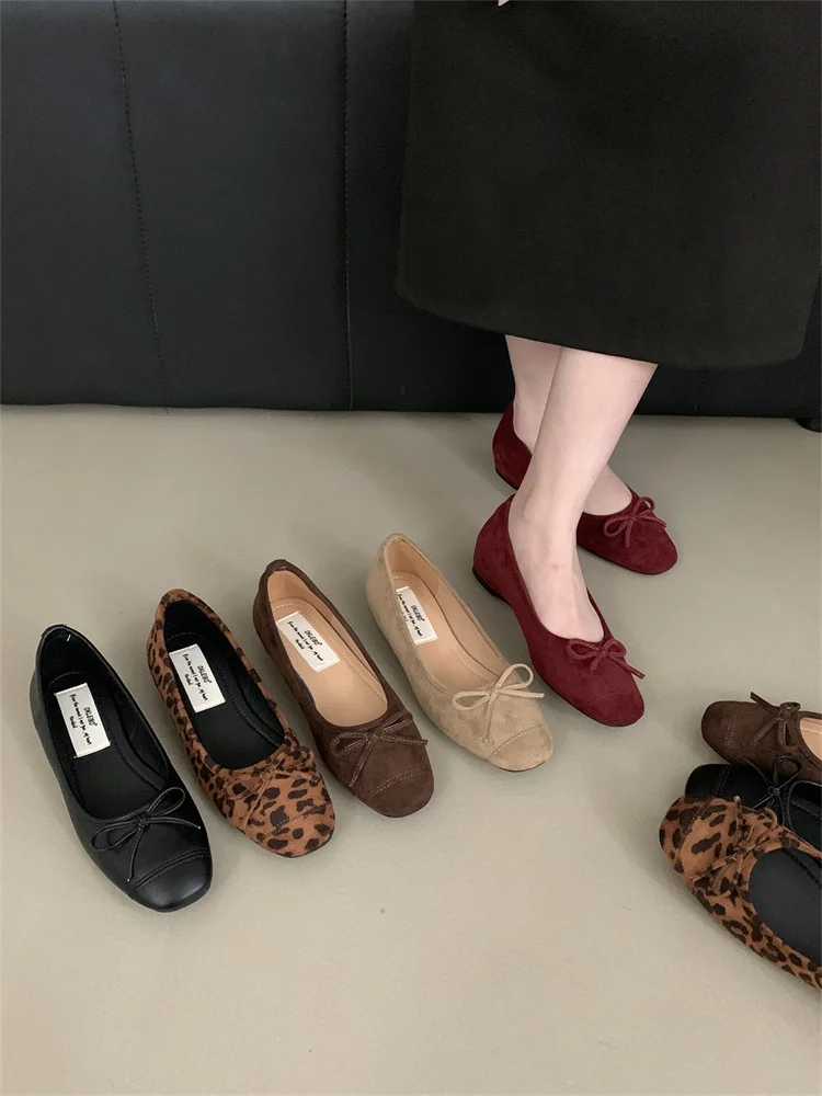 Women's Shoes Platform Female Footwear Increas Height Clogs Leopard Dress leopard Increased Internal Shoes Woman Flats Increas H