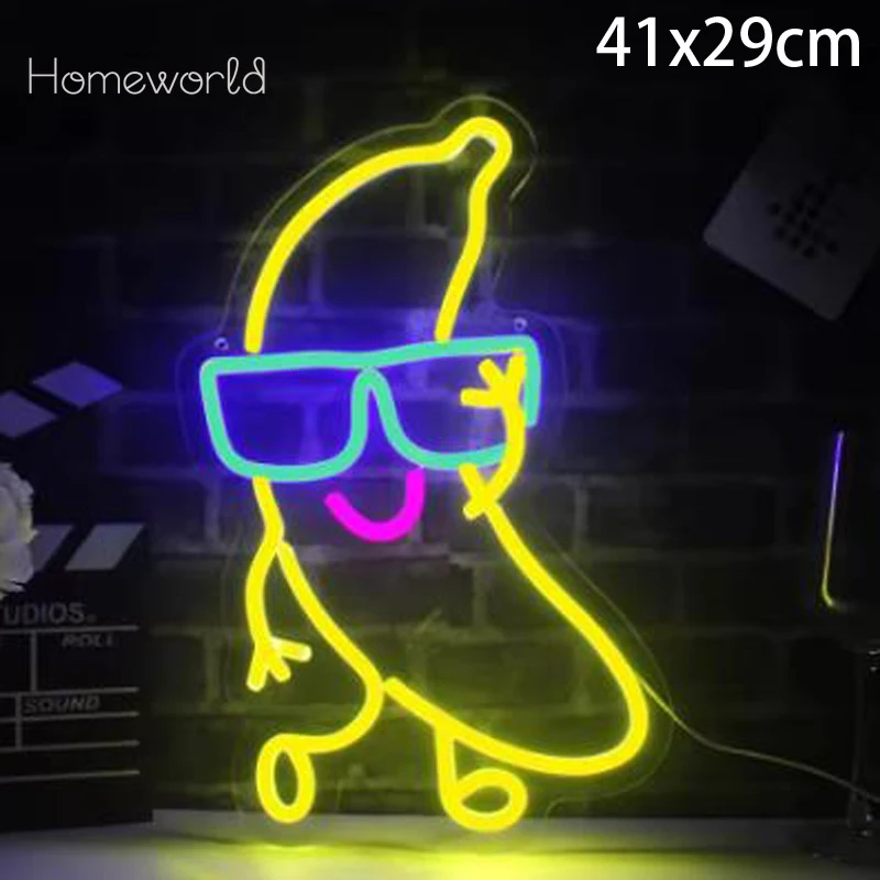 

Dancing banana LED neon lights with adjustable brightness, suitable for bar, club , bedroom decorations, friends party decor