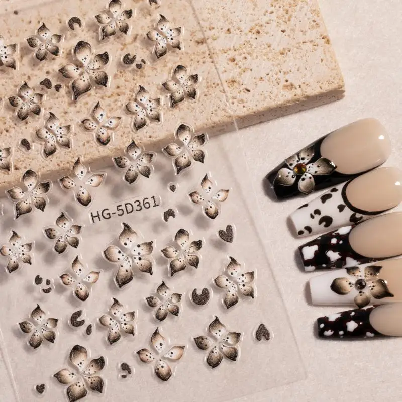 Bloem nagelstickers reliëf 3D nagelapplicaties zelfklevende sliders nagelkunstaccessoires sticker nageldecoraties nagels doe-het-zelf ontwerp