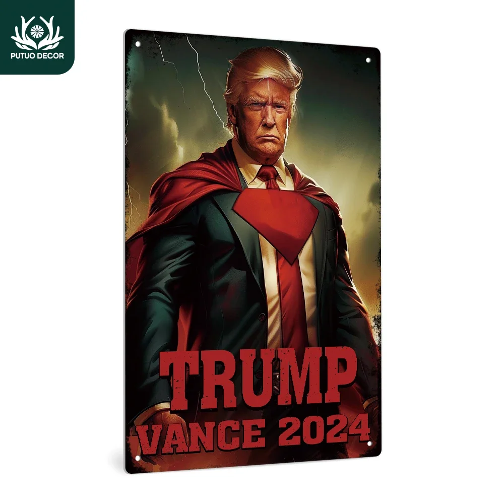 Putuo dekor 1 adet Trump Vintage Metal tabela, Trump Vance 2024, duvar sanat dekoru ev çiftlik Bar Pub kulübü adam mağara, hediye