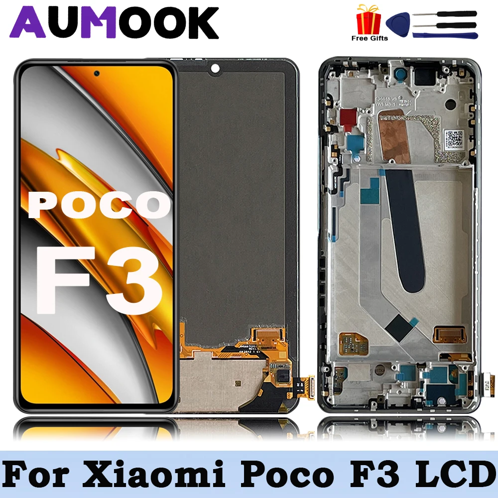 6.67'' LCD for Xiaomi Poco F3 Display AMOLED Touch Screen Digitizer Assembly for Xiaomi MI Poco F3 M2012K11AG Replacement Parts