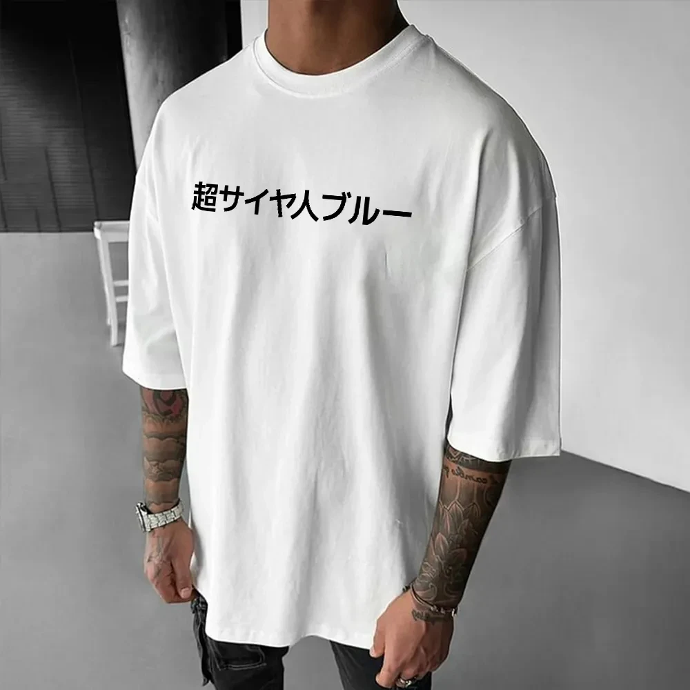 Dragon Ball Anime Goku Camiseta holgada de algodón con estampado de manga corta estilo americano para deportes de verano con cuello redondo para hombres y mujeres