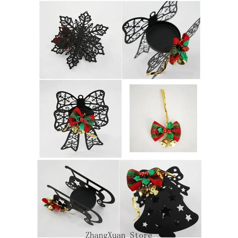 Handgefertigte Metall-Kerzenhalter, Weihnachtskerzenhalter, Kerzenhalter, festliche Tischdekoration für die festliche Jahreszeit – Detail 7