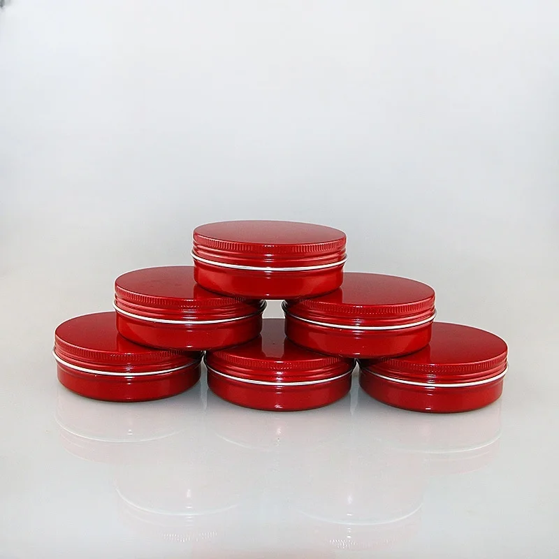 20/50/100pcs 10/15/30/50/60/80/100g Aluminium doos Lege Rode Deksels Blikjes Ronde Metalen Ceam Jar Cosmetische Containers Groothandel