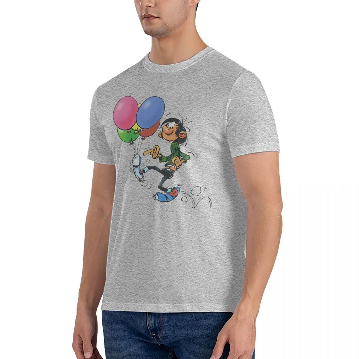 Men's Anniversaire Gaston Lagaffe Classique_1 T Shirts Gaston Lagaffe 100% Cotton Tops Leisure Short Sleeve Tees Summer T-Shirt