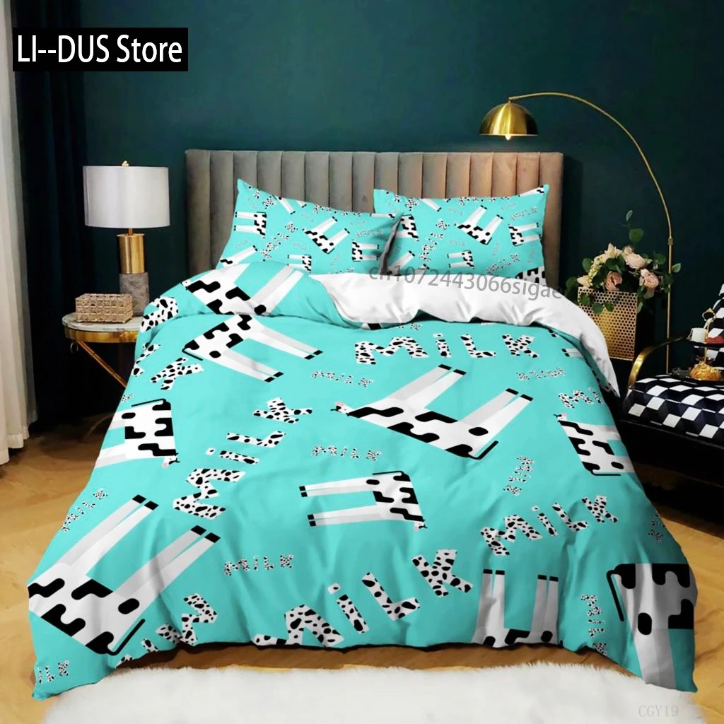 

Cow Duvet Cover Set King Size Milk Cows Animal Bedding Set Microfiber Blue Sky And White Clouds Balloon Farm Theme Quilt Cover