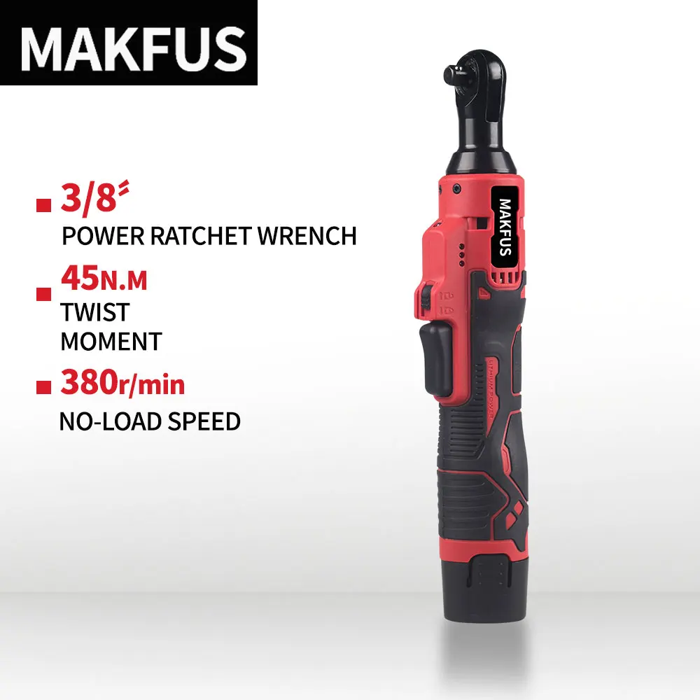 

Аккумуляторный гайковерт MAKFUS 3/8 дюйма, электрическая перезаряжаемая отвертка для гаек, 90 ° Инструмент для разборки и ремонта автомобилей под прямым углом