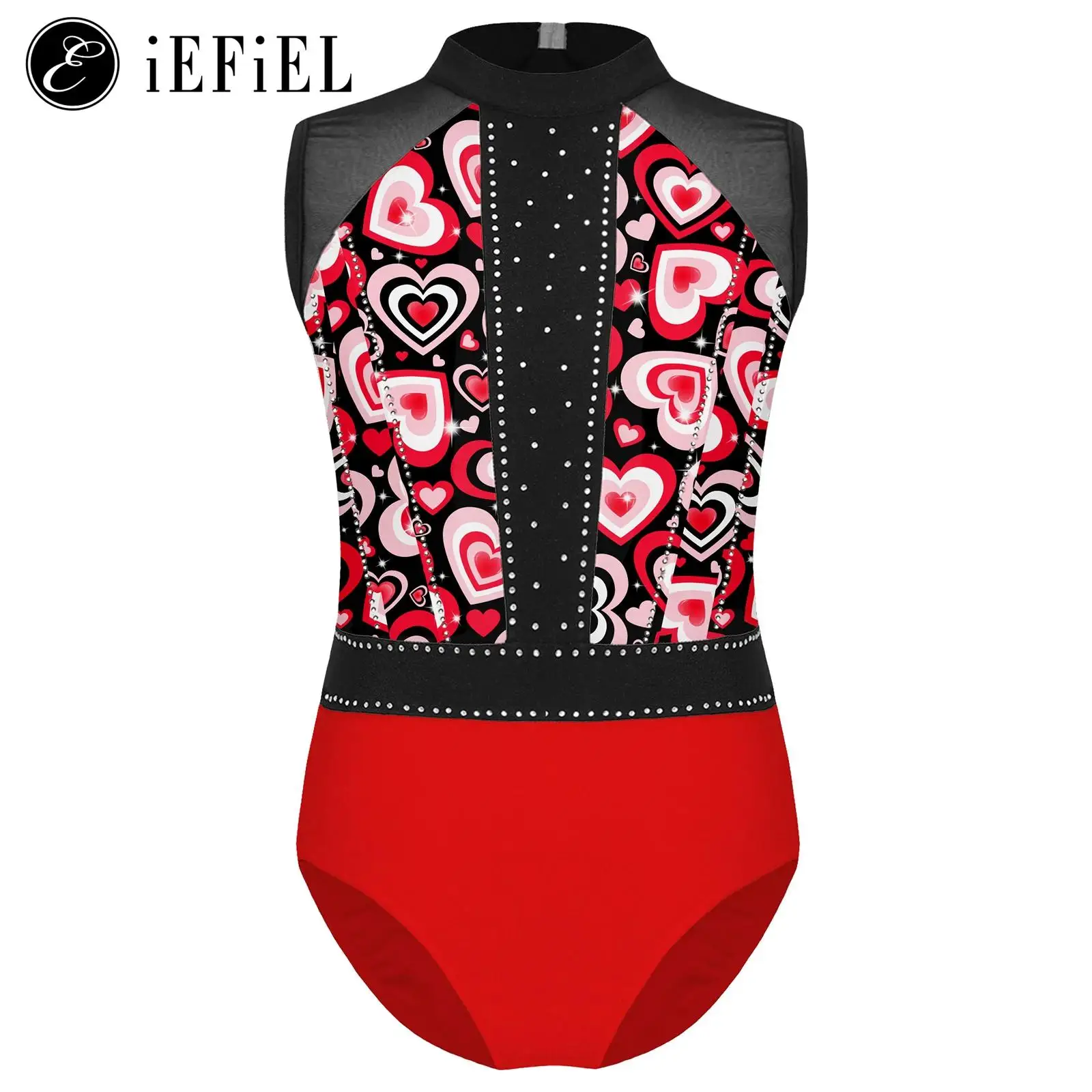 Girls Sleeveless Printed Ballet Leotard X Straps Back Gymnastics Bodysuits Tumbling Top Lyrical Dance Jumpsuits