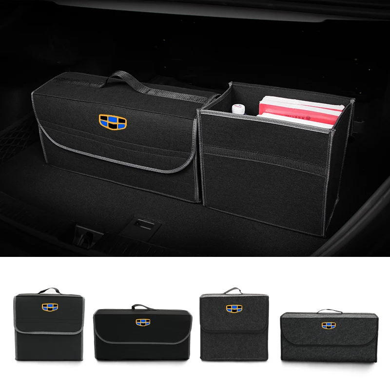 

Felt Car Trunk Organizer Box Car Storage Bag Storage Organizer Tool For Geely Atlas SUV Boyue Borui Coolray Emgrand NL3 EX7 X7 E