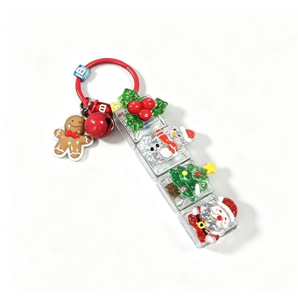 Christmas Pendant Portable Key Bag Decoration Stress Relief Keychain Cute Click  Pendant For Key Decoration Keys Backpacks