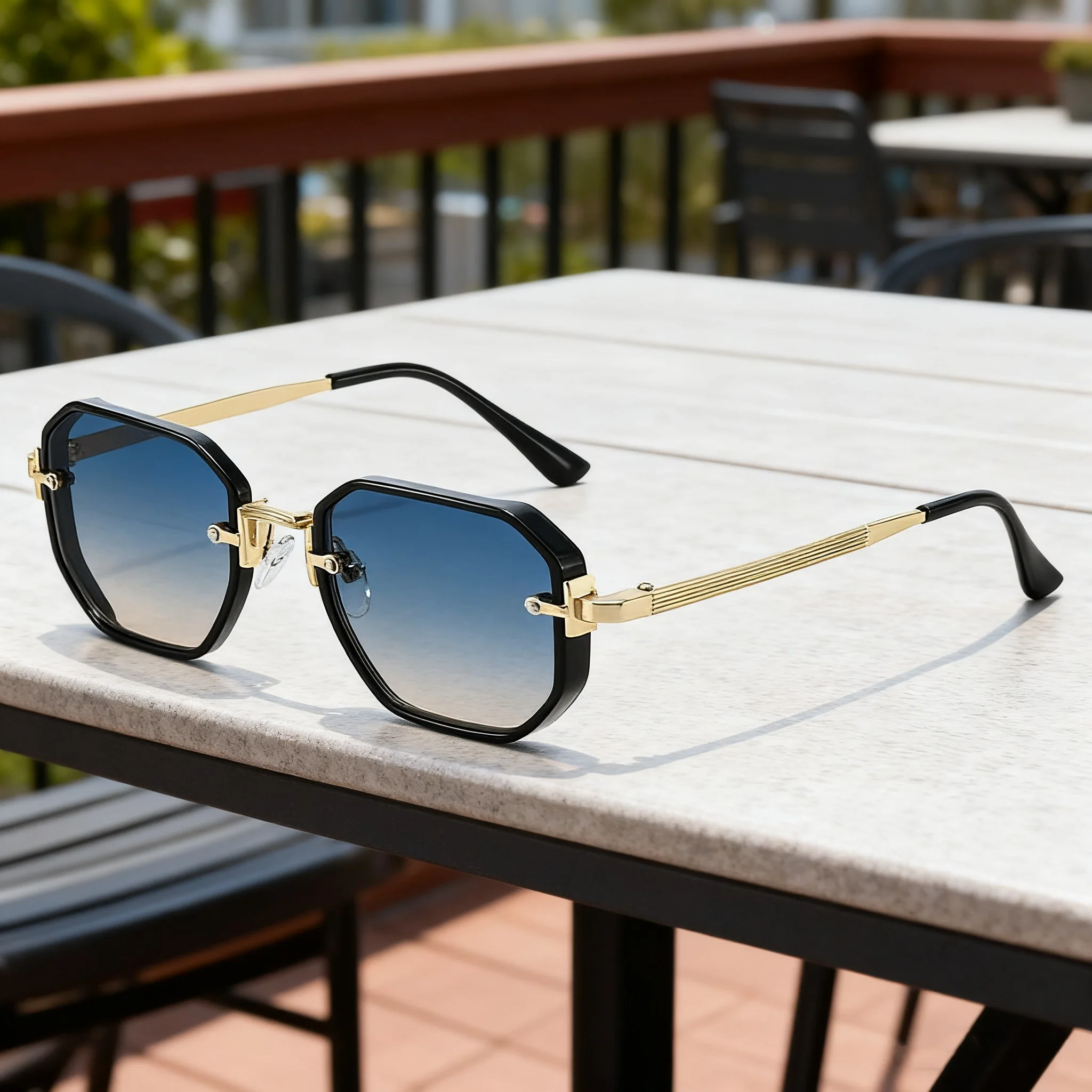 

2025 New Fashion Metal Frame Women's Sunglasses Outdoor Neutral High Quality Personalized Punk UV400 Sunscreen Glasses