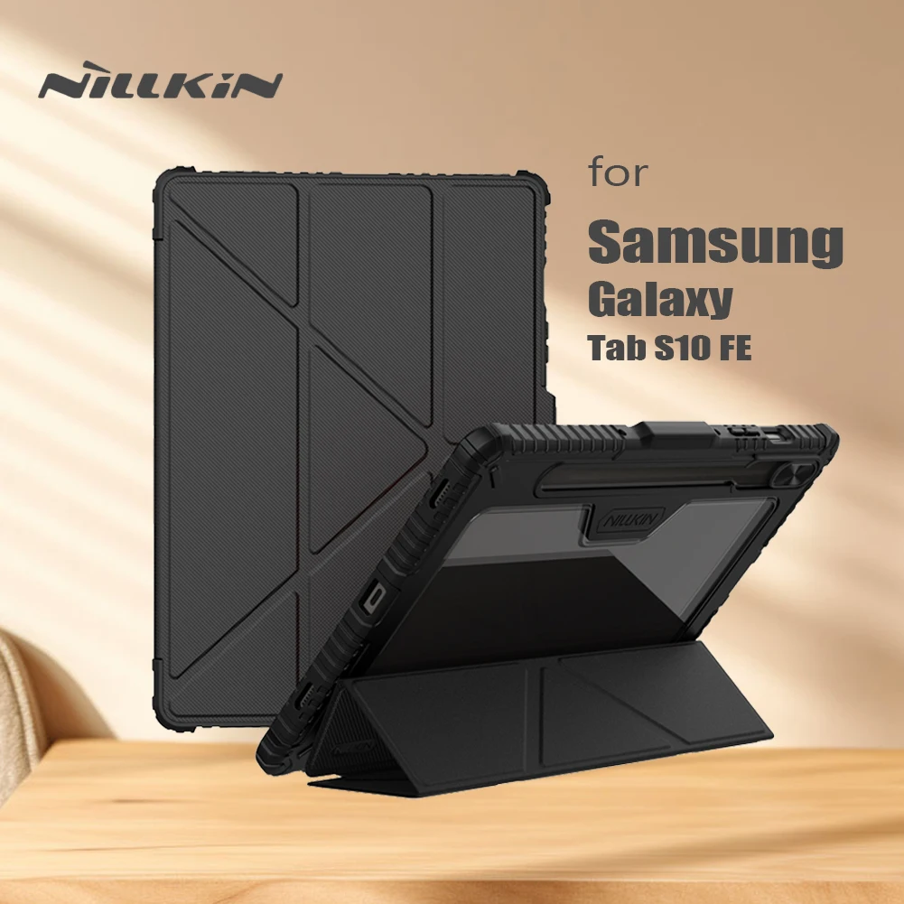 

Чехол Nillkin для Samsung Galaxy Tab S10 FE, кожаный защитный чехол-бампер Pro, автопробуждение, откидная защита для камеры, задняя крышка, проекция