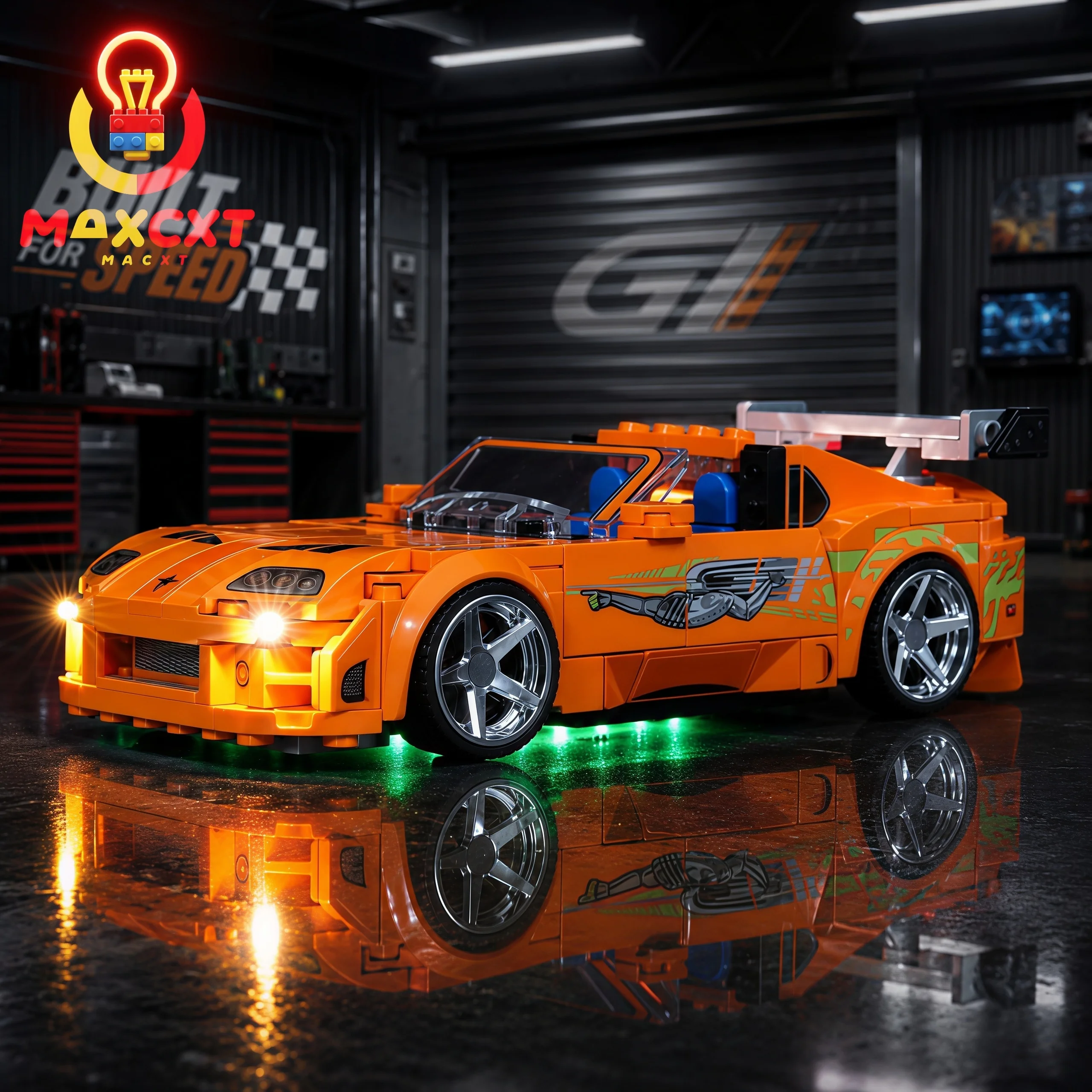 MAXCXT LED Light Set For LEGO 77260 The Fast and The Furious Toyota Supra MK4 DIY Decorative Lamp With Battery Box