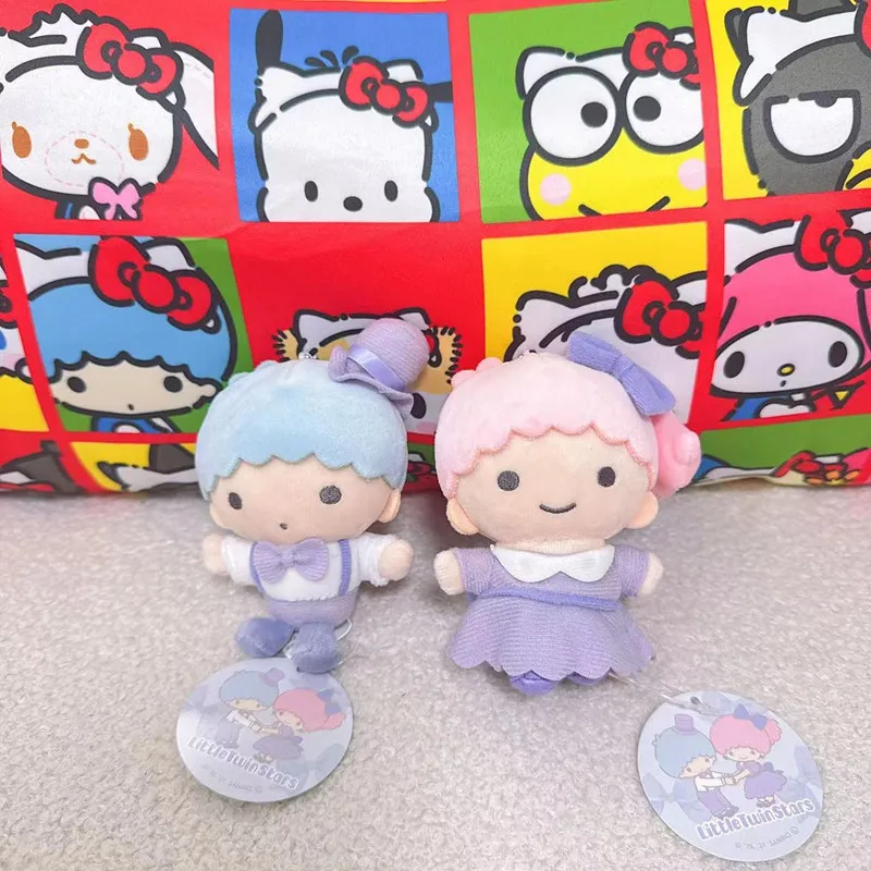 10cm Cartoon Sanrio Little Twin Stars Plush Doll Girl Cute Anime Bag Pendant Kawaii Plush Keychain Decoration Toy Holiday Gift