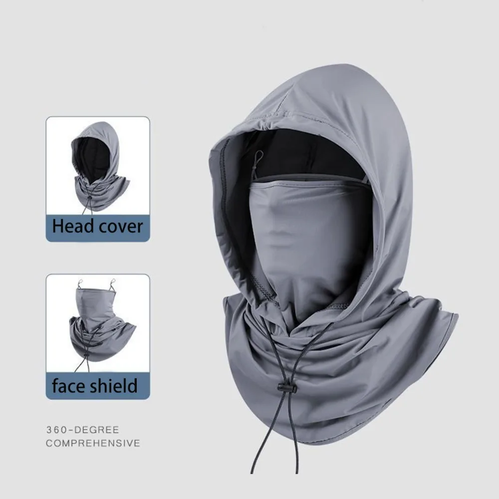 

3-в-1 летняя солнцезащитная шляпа с защитой от УФ-лучей и маской, шаль, дышащий мотоциклетный платок, пуловер из ледяного шелка, кепка для спорта на открытом воздухе