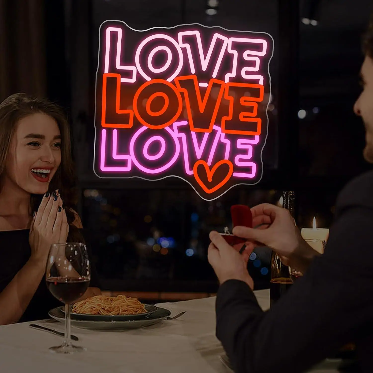 Love Neon Sign USB Dimmable LED Neon Lights for Wedding Engagement Anniversary Parties Shop Wall art Decor Valentine's Day Gifts view 3