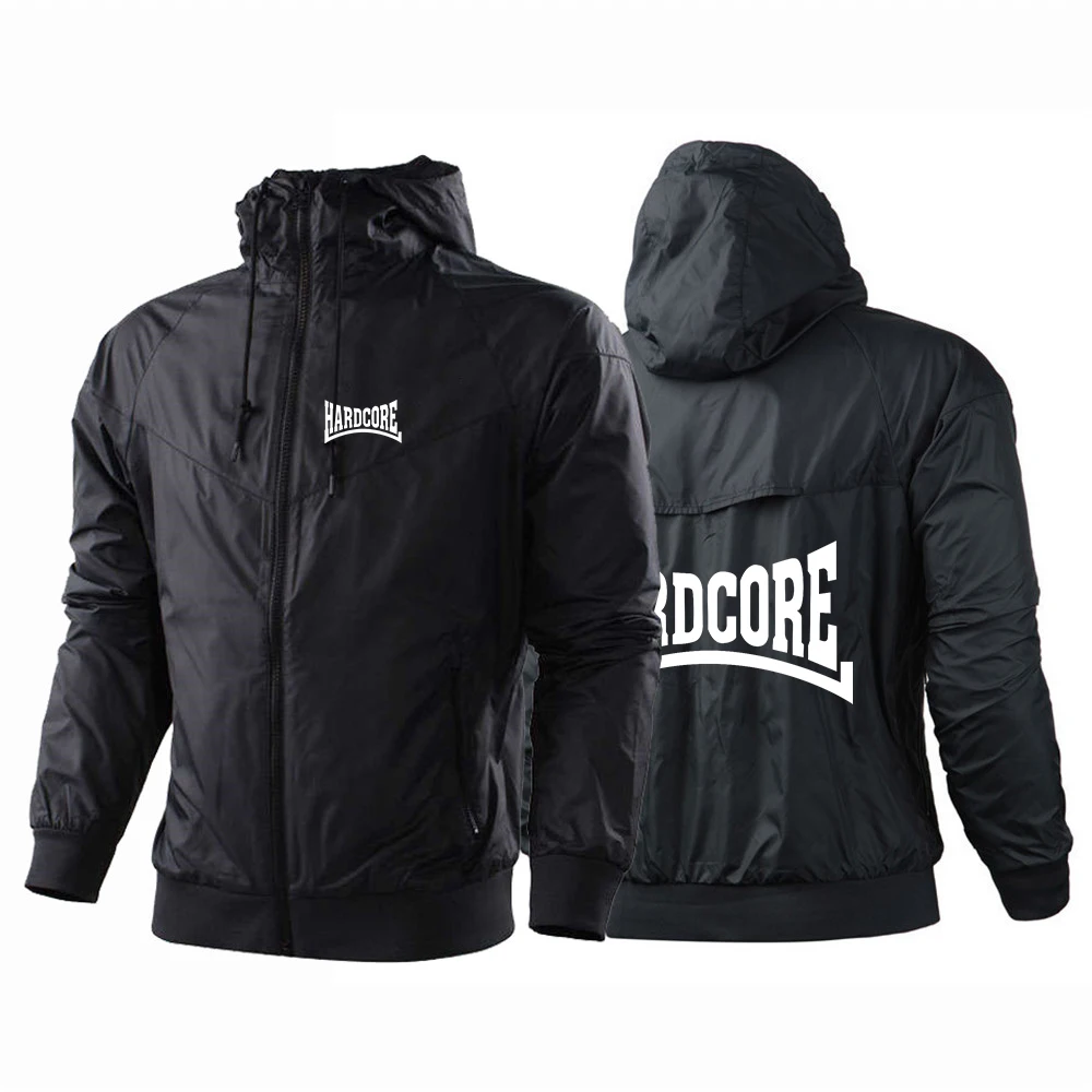 Hardcore Men Spring and Autumn Casual Thin Five-Color Windbreaker Windproof Fashion Color Matching Designe Printing Coats Tops