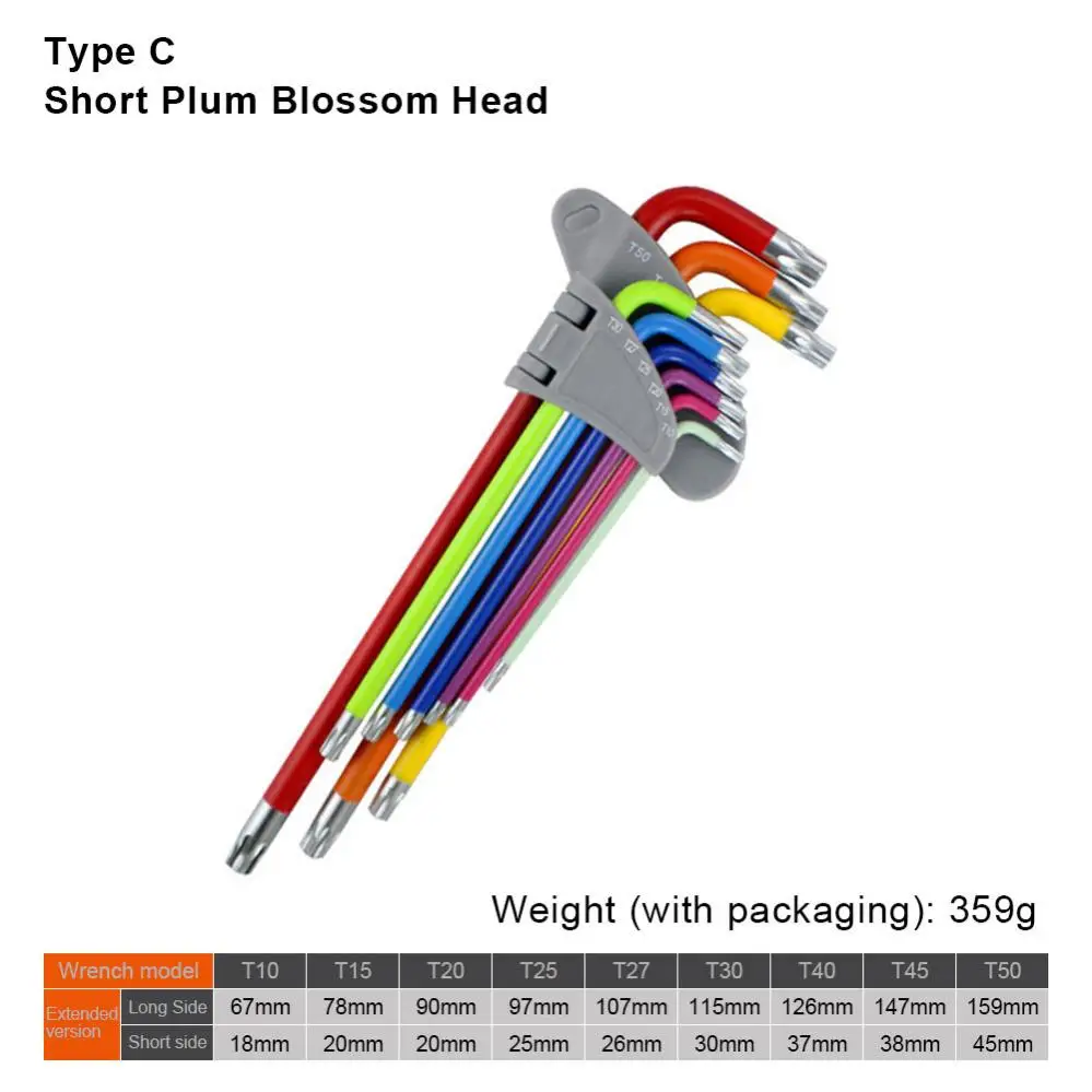 Multi size Allen Key Set Hex Wrench Screwdriver Set Colour Hexagon Spanner Ball End Tool L Type Hand Tools Kit