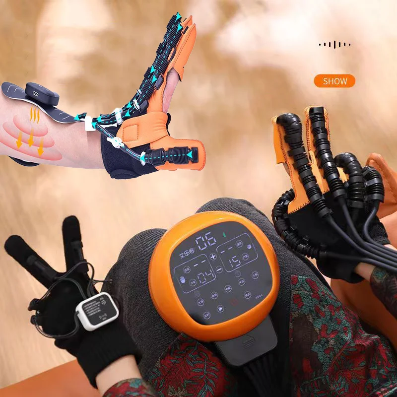 Intelligent Rehabilitation Robot Gloves Each Finger Sleeve Has Precise Sensor Support Low Frequency Pulse Massage Hand Training