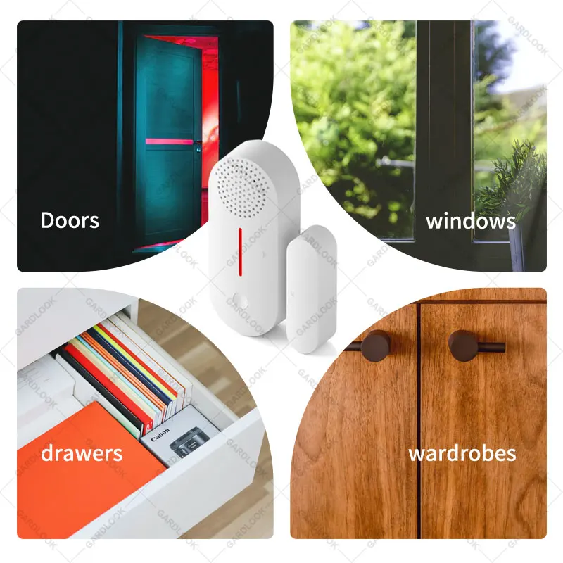 WiFi Door Sensor Tuya Smart Door Open Closed Detectors WiFi App Notification Google Home Alexa Window Open Detector Smart Life