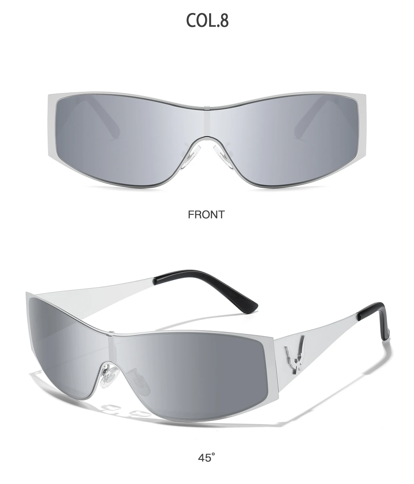 Modische Übergroße Metall-Sonnenbrille mit UV400-Schutz für Männer und Frauen im Vintage-Stil für Wandern und Radfahren – Detail 11