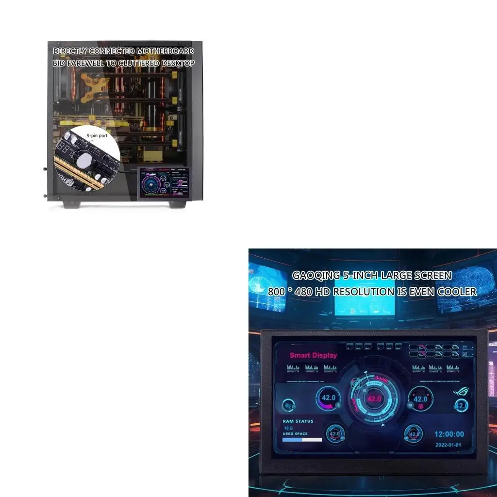 

5inch IPS Type C Secondary Screen Computer CPU GPU Monitors USB Display for AIDA64 Monitors 83CE
