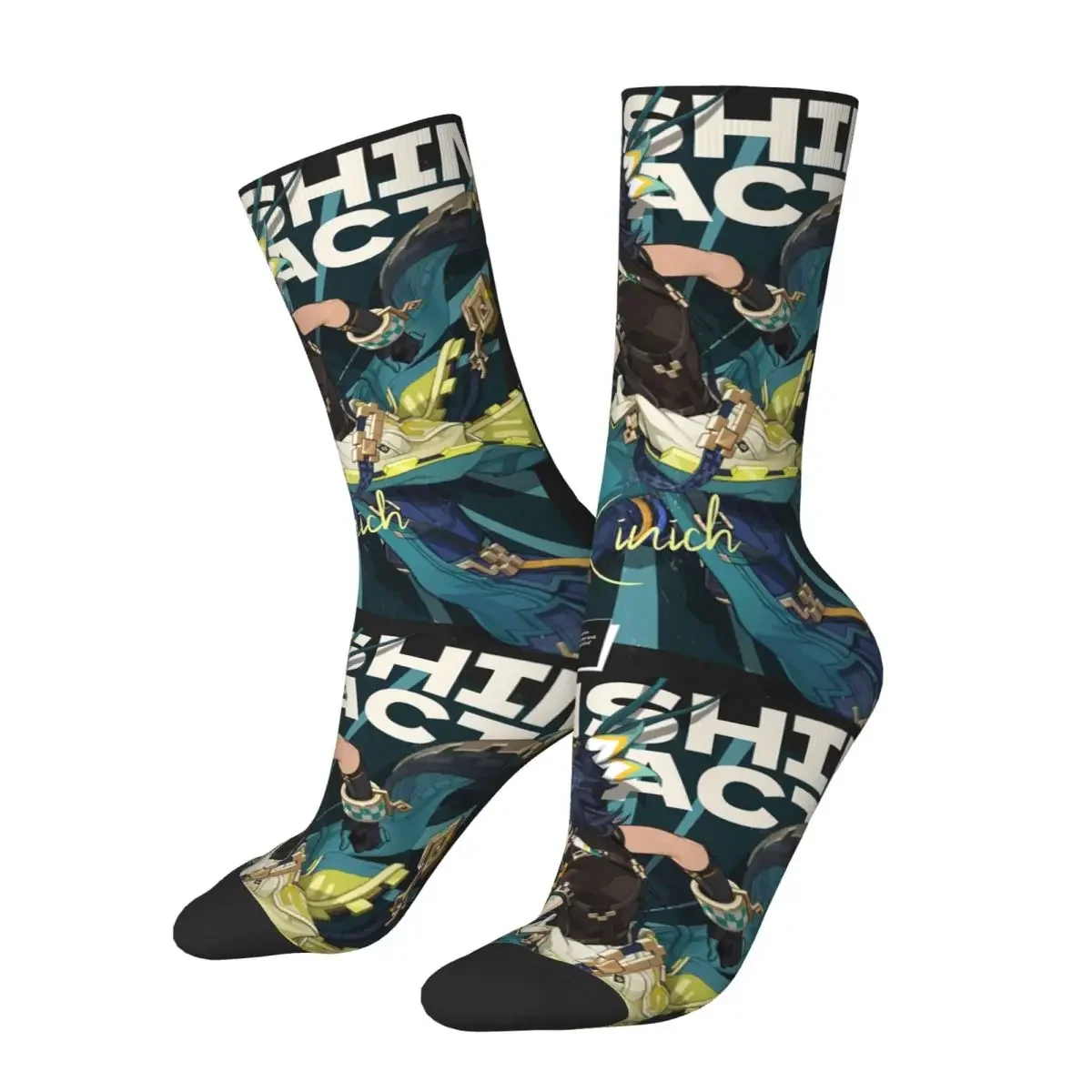 Kinich Sunblast Genshin Impact Calcetines Harajuku Medias absorbentes del sudor Calcetines largos para todas las estaciones para regalo de cumpleaños de hombre y mujer