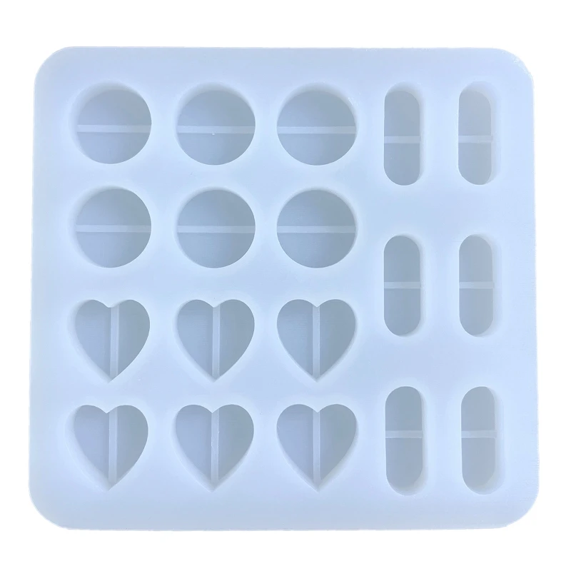 Cuore per pillola stampo Shaker resina stampo riempitivi Silicone sabbie mobili Shaker riempimento stampo per creazione di gioielli fai da te, ciondolo, Keyc