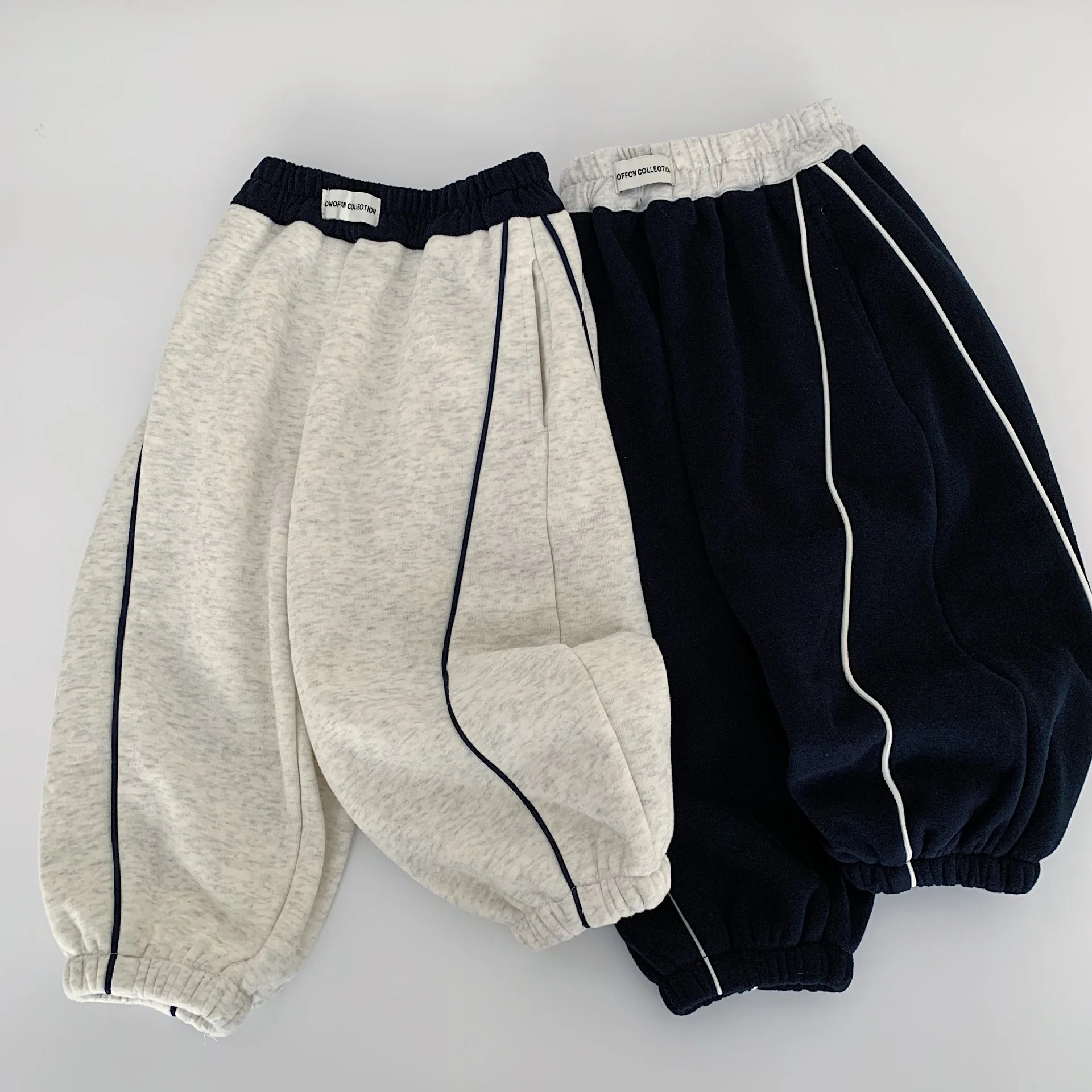 

Toddler Kids Boys Harem Pant New Winter Casual Thick Warm 3-8Y Children Boys Trouser Contrast Color Mid Waist Teenager Boy Pant