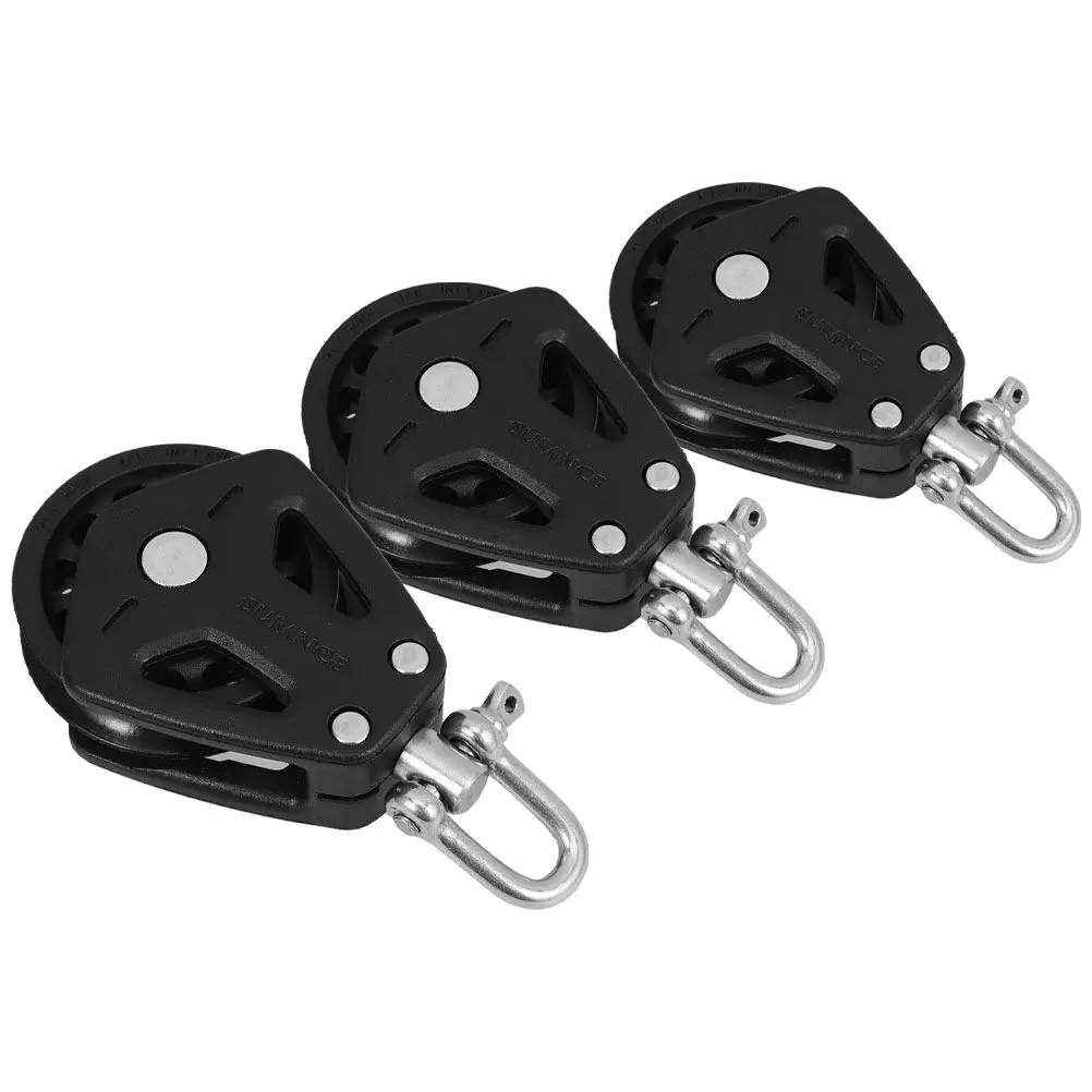 

Комплект из 3 высокопрочных двойных нейлоновых роликов с одинарным поворотным механизмом и прецизионным подшипником для морских судов, парусников, яхт, а также для кабельных тросов и пилатес-оборудования