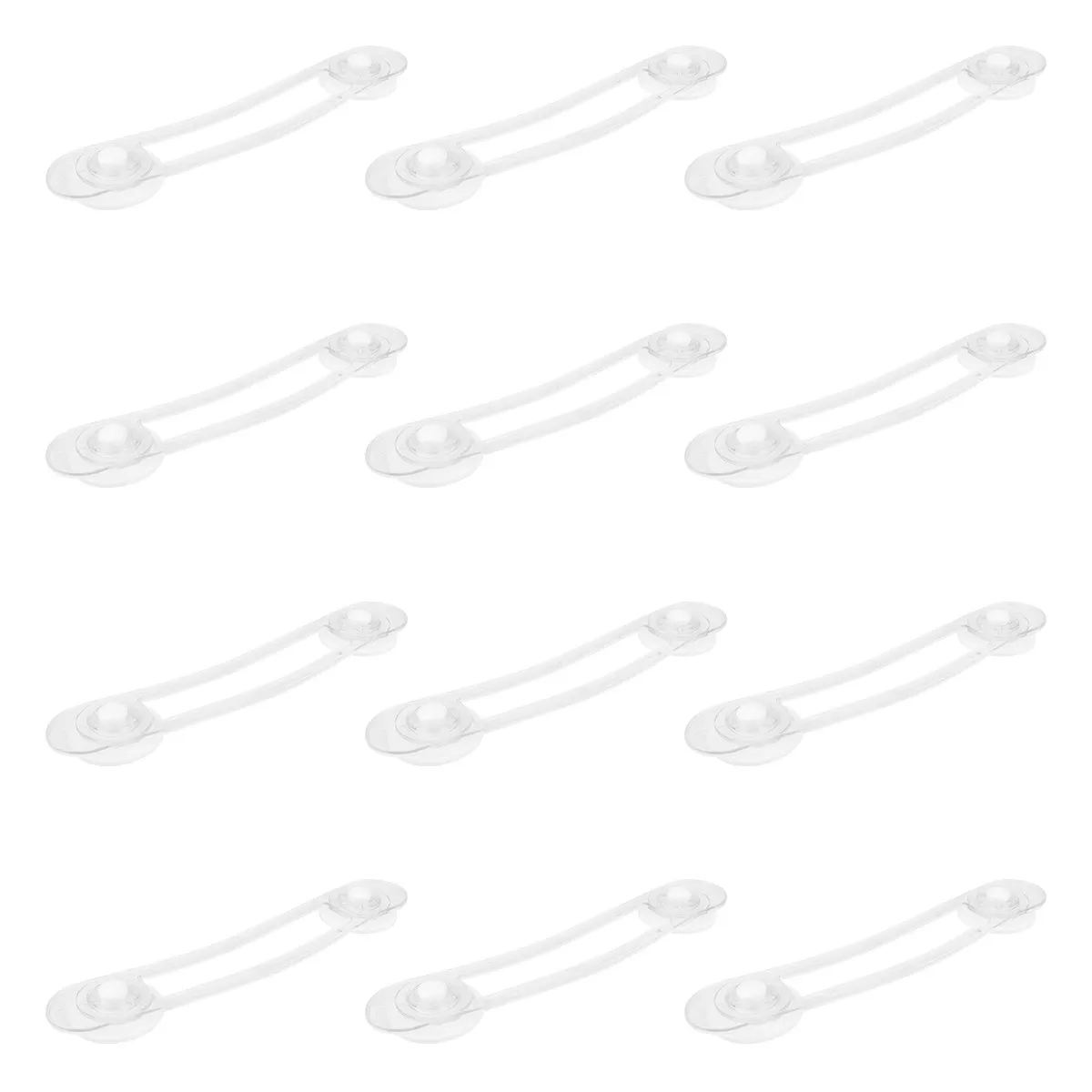 

12pcs Drawer Transparent Safety Latch For Cabinets Refrigerator Doors Baby Proofing No Drill Needed Multi Functional Adhesive