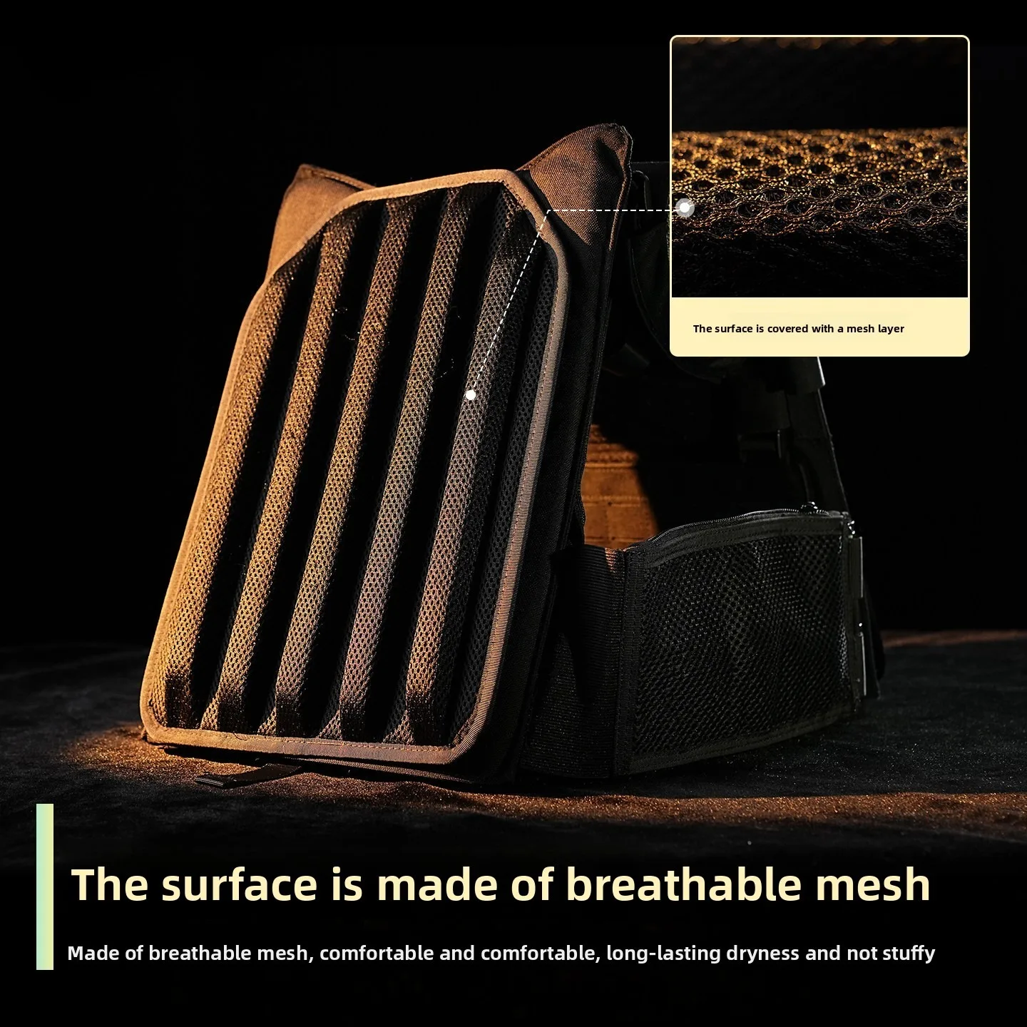 Breathable Mesh Cushion Pad Tactical Vest Liner Shock Absorption Magic Sticker Accessory