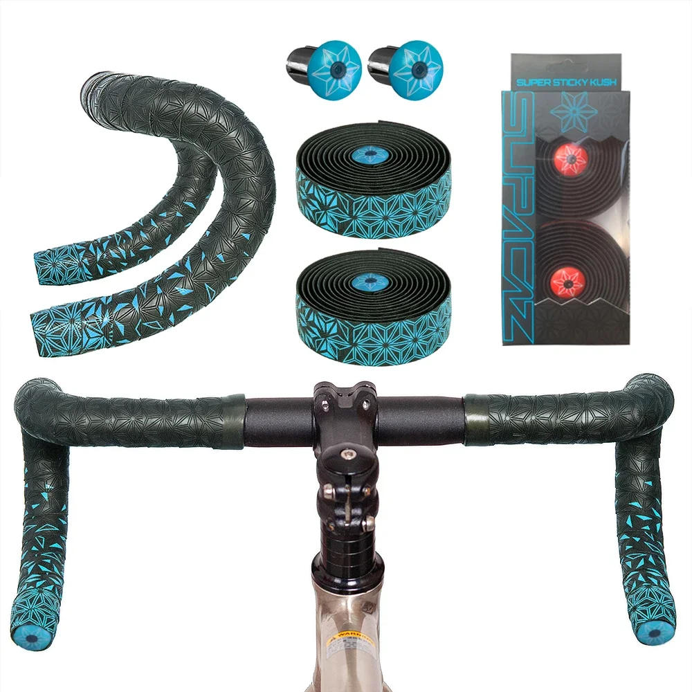 Rennrad-Lenkerband Super Sticky Kush Star Fade Lenkerband EVA/PU Fahrrad Anti-Rutsch Stoßdämpfer Wickelband Mit 1 Paar Lenkerstopfen – Detail 10