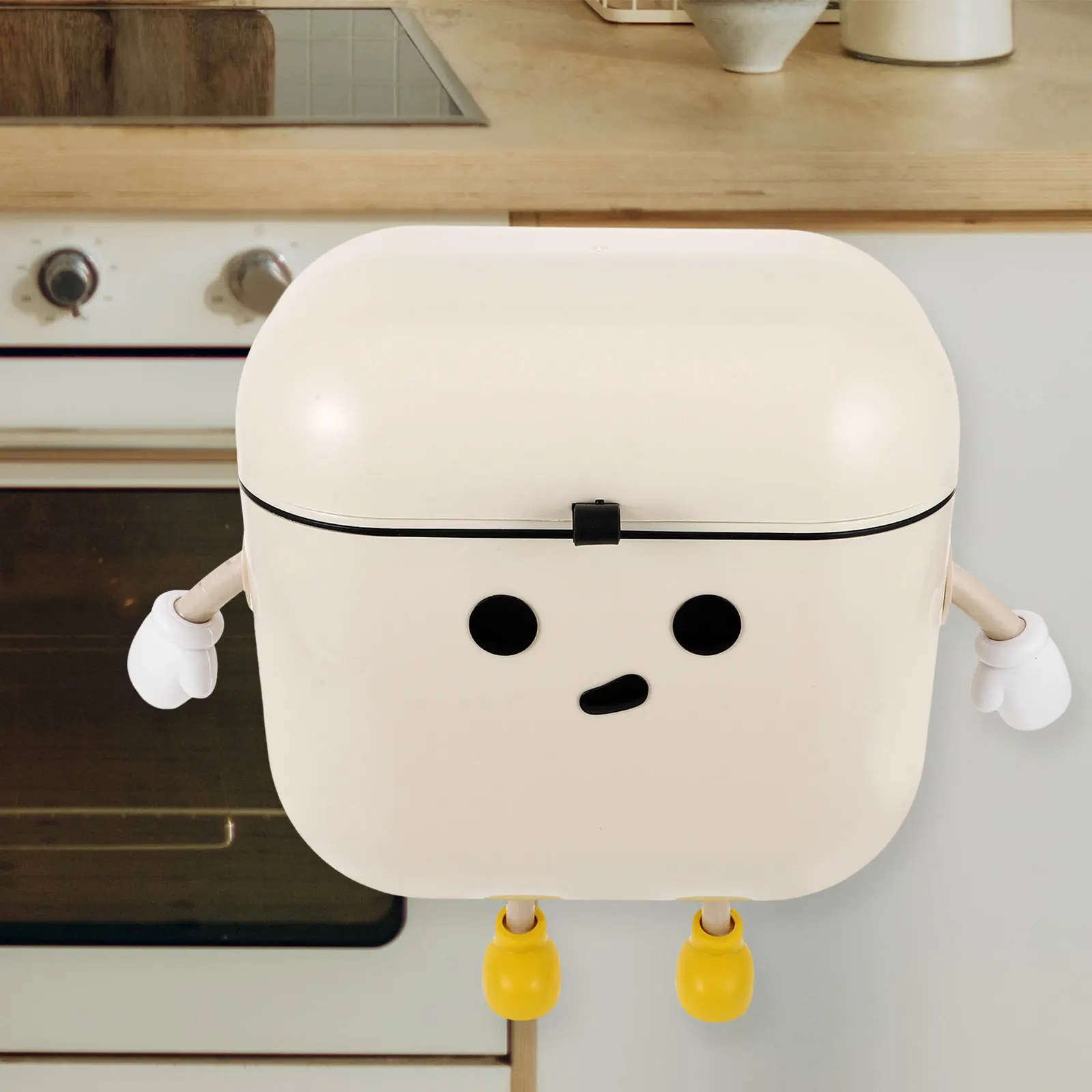 

Kitchen Wall Hanging Garbage Bin Lidded Trash Can Cabinet Door Compost Bucket Household Waste Container Small Garbage Cans