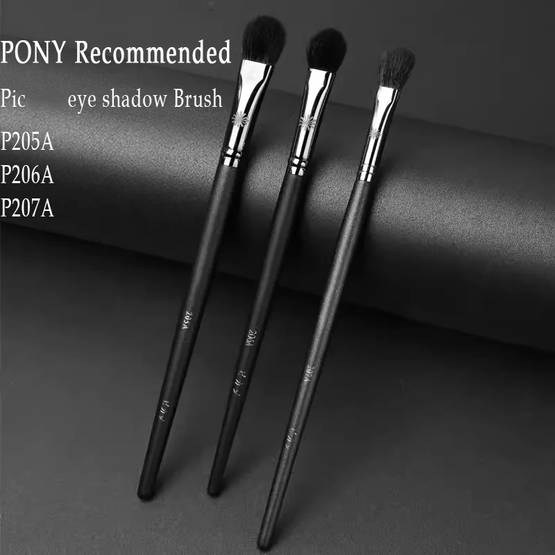 

PONY Recommends P Series 205A 206A 207A Goat Hair Eye Shadow Brush Base Color Halo Smudger Blending Makeup Brush Beauty Tools