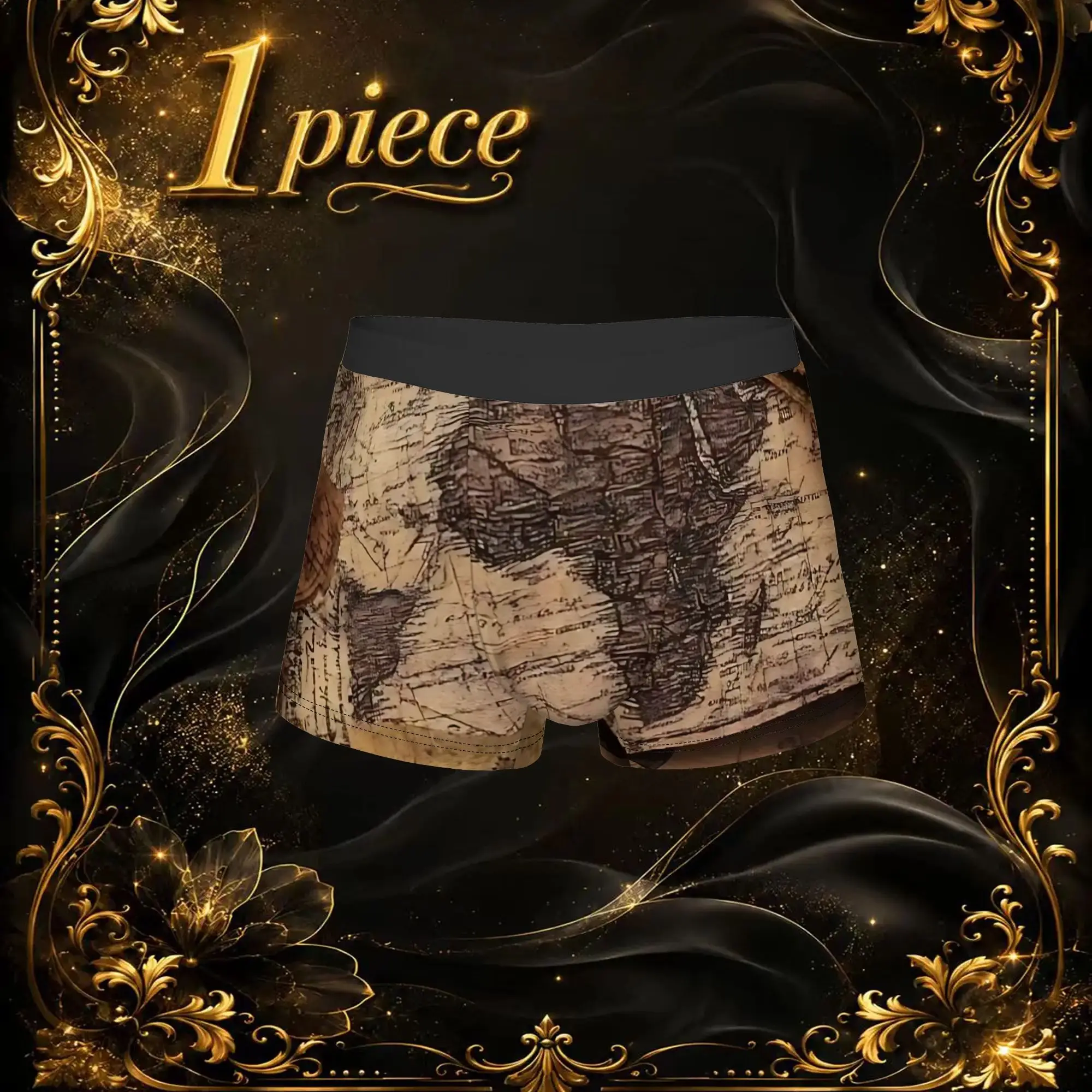 1pc Popular Ancient Old World Map Graphic boxers  adults  Homme Panties Men's Underwear Comfortable Shorts Boxer Briefs
