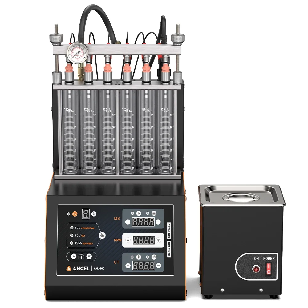 

ANCEL ANJ600 GDI Piezo EFI FSI 6-Cylinder Ultrasonic Wave Fuel Injector Tester Cleaner Machine Use for Car Motorcycle Cleaning