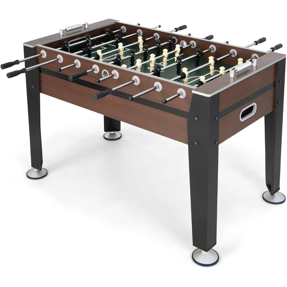 

54” Foosball Table, Foosball Table Adult Size with 2 Balls, Wood Football Table, Arcade Soccer Table Game for Kids, Game Room