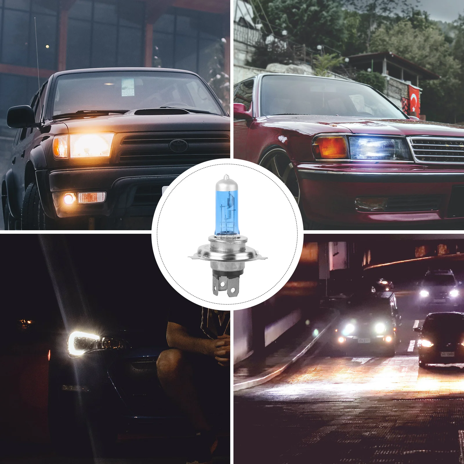 H4 60 55 واط سيارة الهالوجين زينون المصباح لمبة 5000-6000 كيلو سوبر وايت عالية منخفضة شعاع سهلة التركيب تحويل ضوء الهالوجين #3